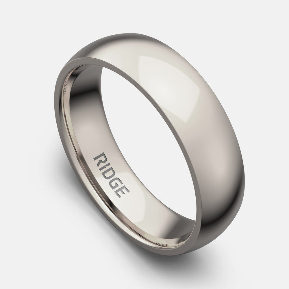 Ridge 6mm Afgeronde Ring Set - Platina | Tantalum