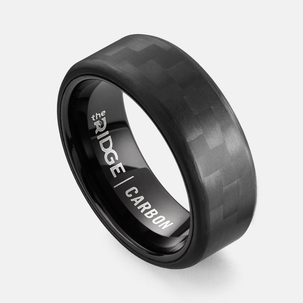Ridge 8MM Geprofileerde Ring Set - Koolstofvezel 3K