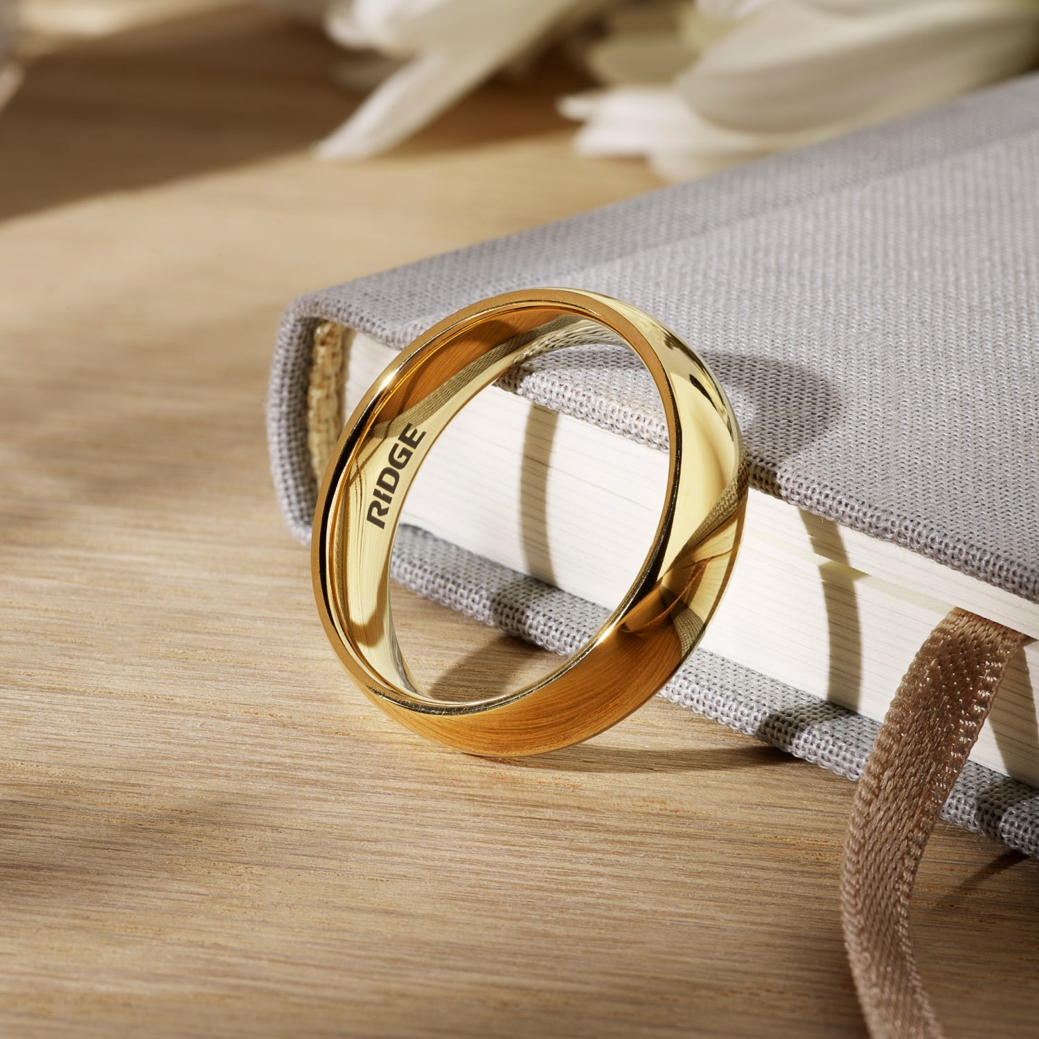 Ridge 6mm Afgeronde Ring Set - 24K Goud | Tantalum