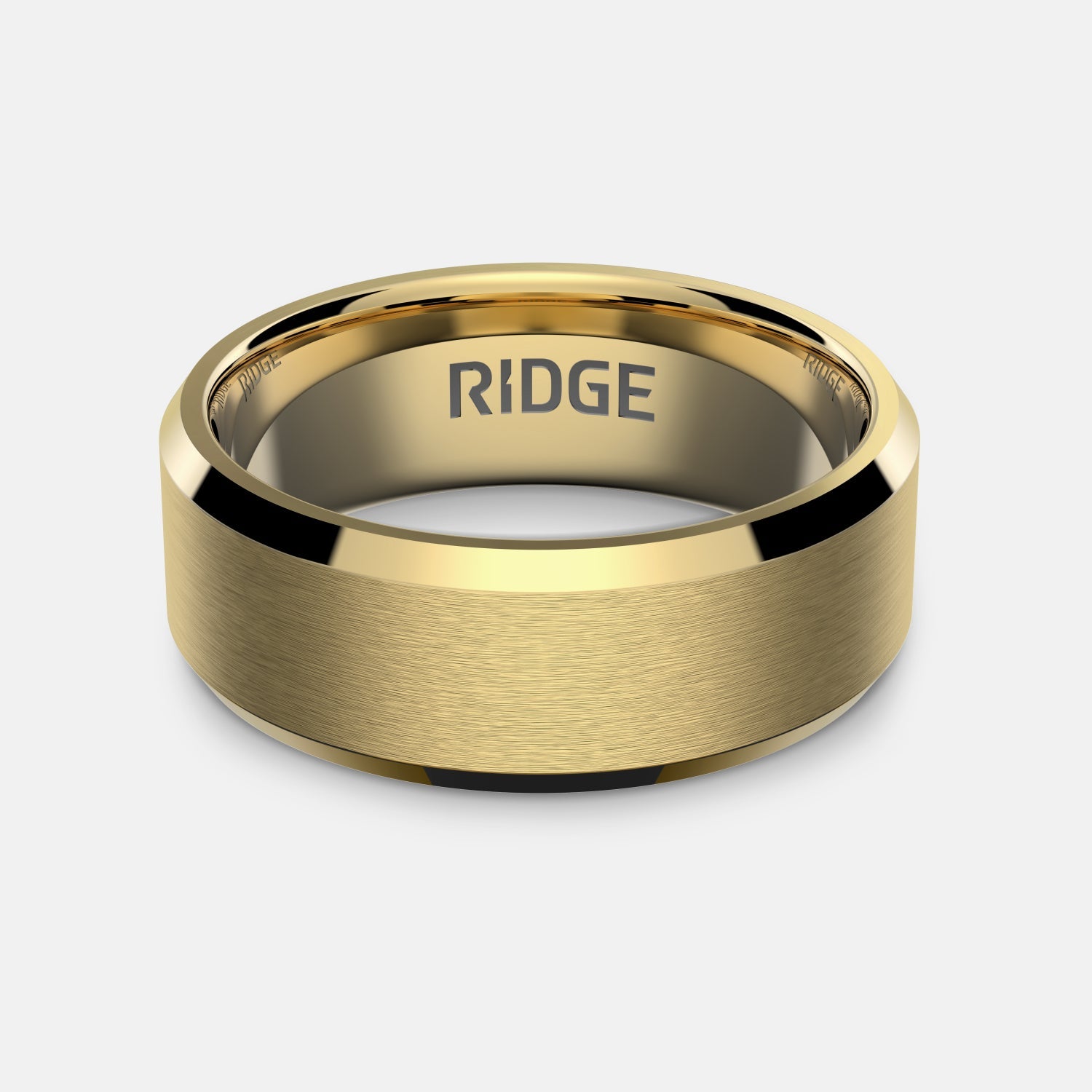 Ridge 8mm Geprofileerde Ring Set - 24K Goud | Tantalum
