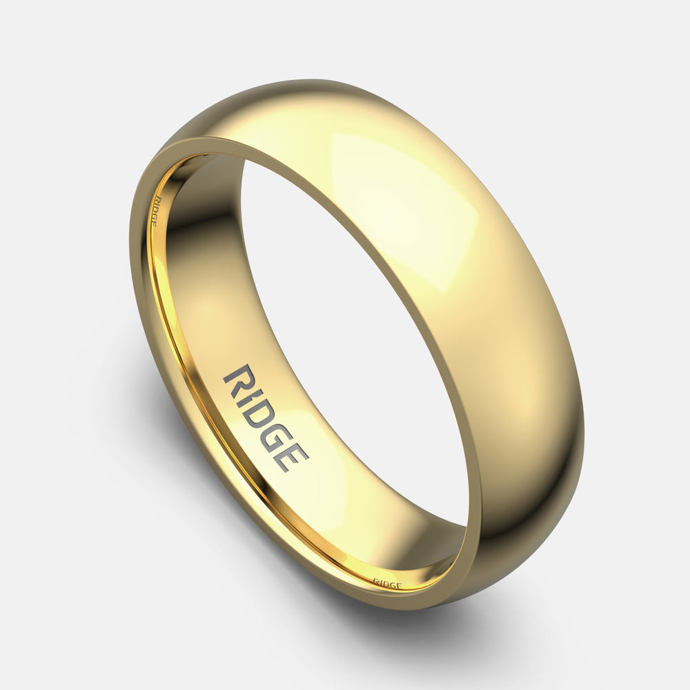 Ridge 6mm Afgeronde Ring Set - 24K Goud | Tantalum