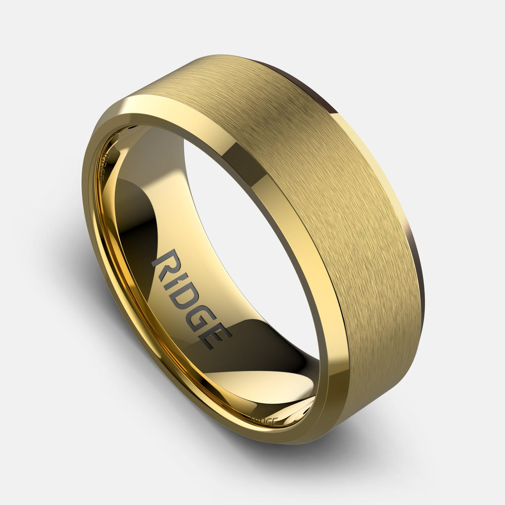 Ridge 8mm Geprofileerde Ring Set - 24K Goud | Tantalum