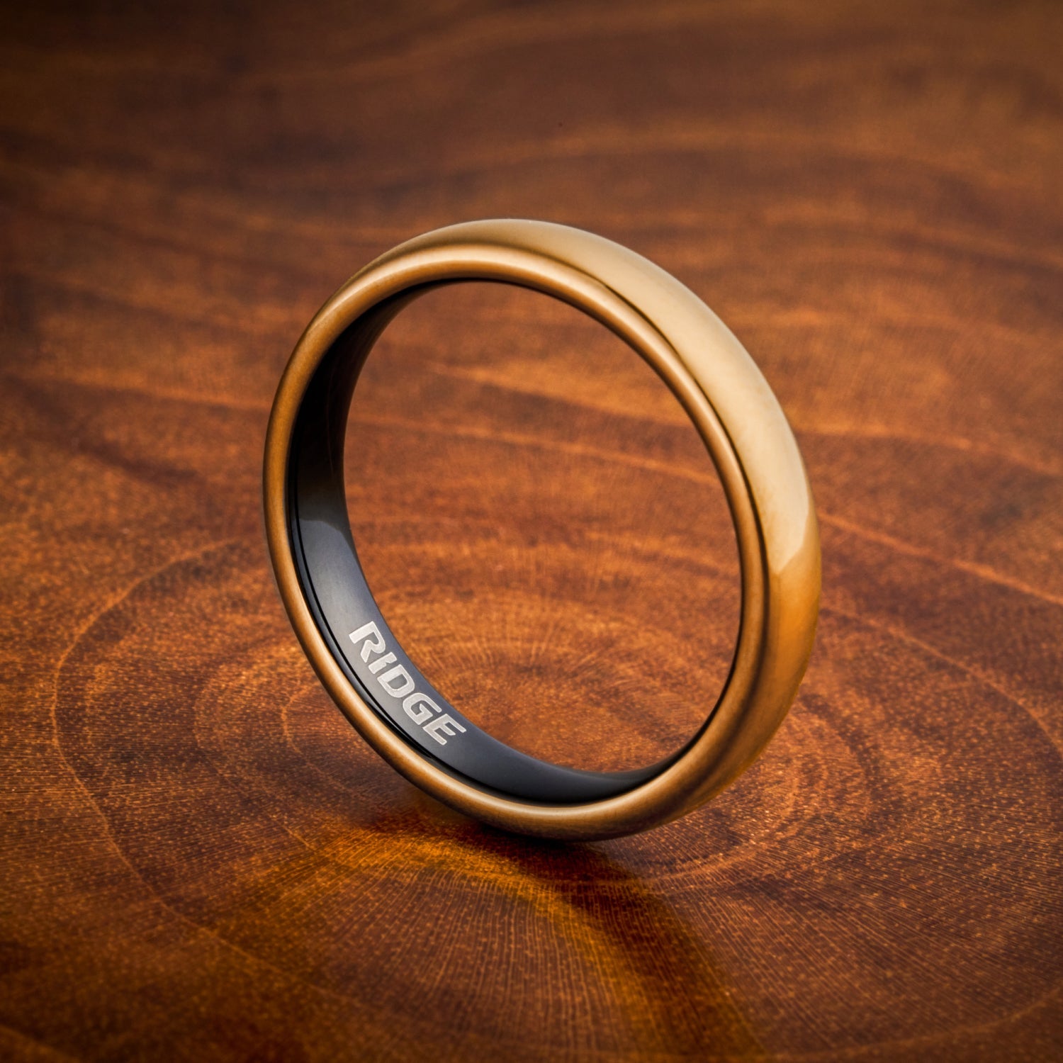 Ridge 4mm Ronde Ring Set - 24K Goud