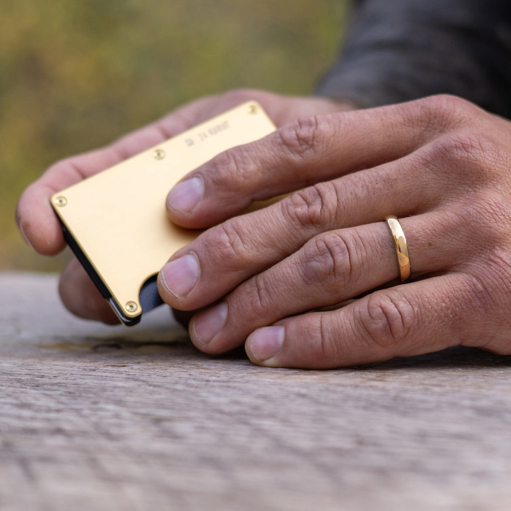 Ridge 4mm Rounded Ring Set - 24K Gold