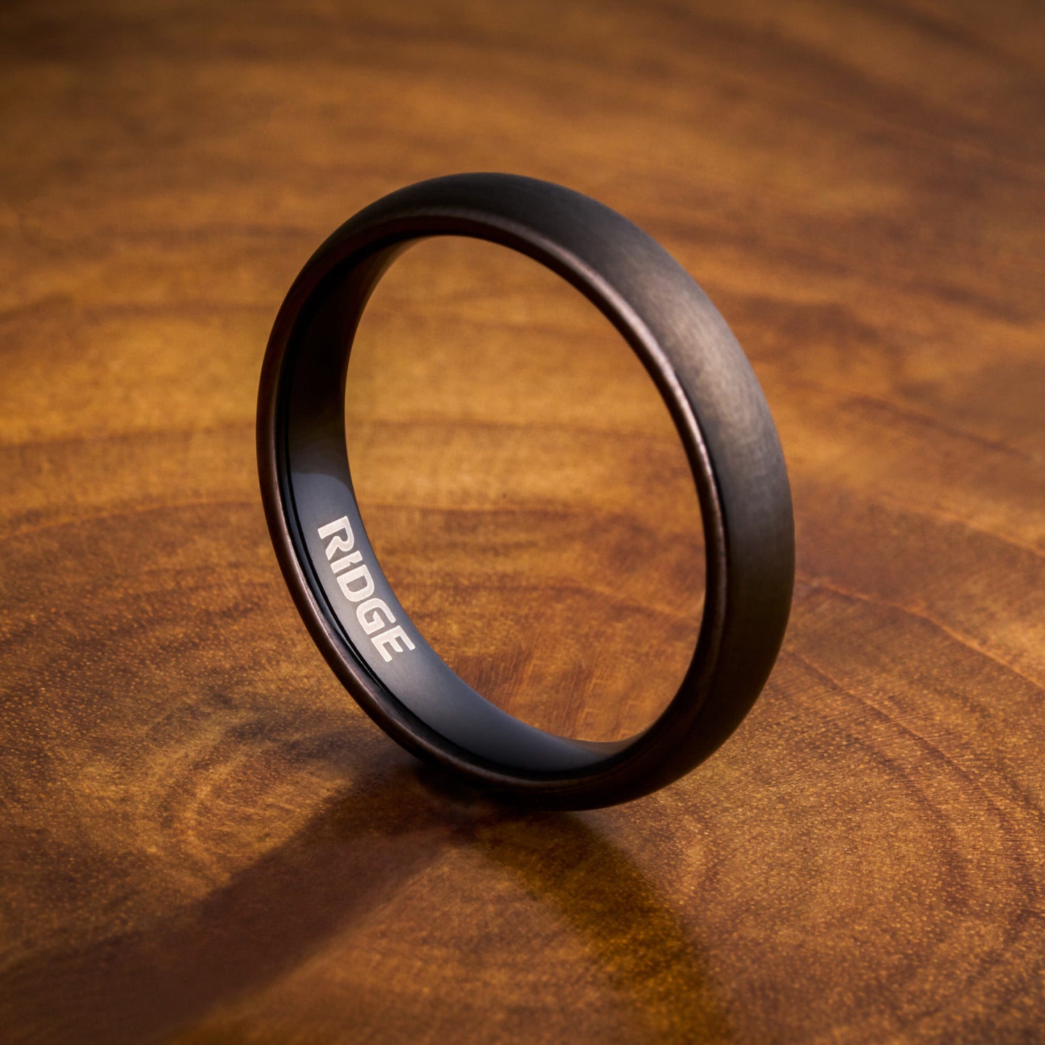 Ridge 4mm Afgeronde Ring Set - Gunmetal