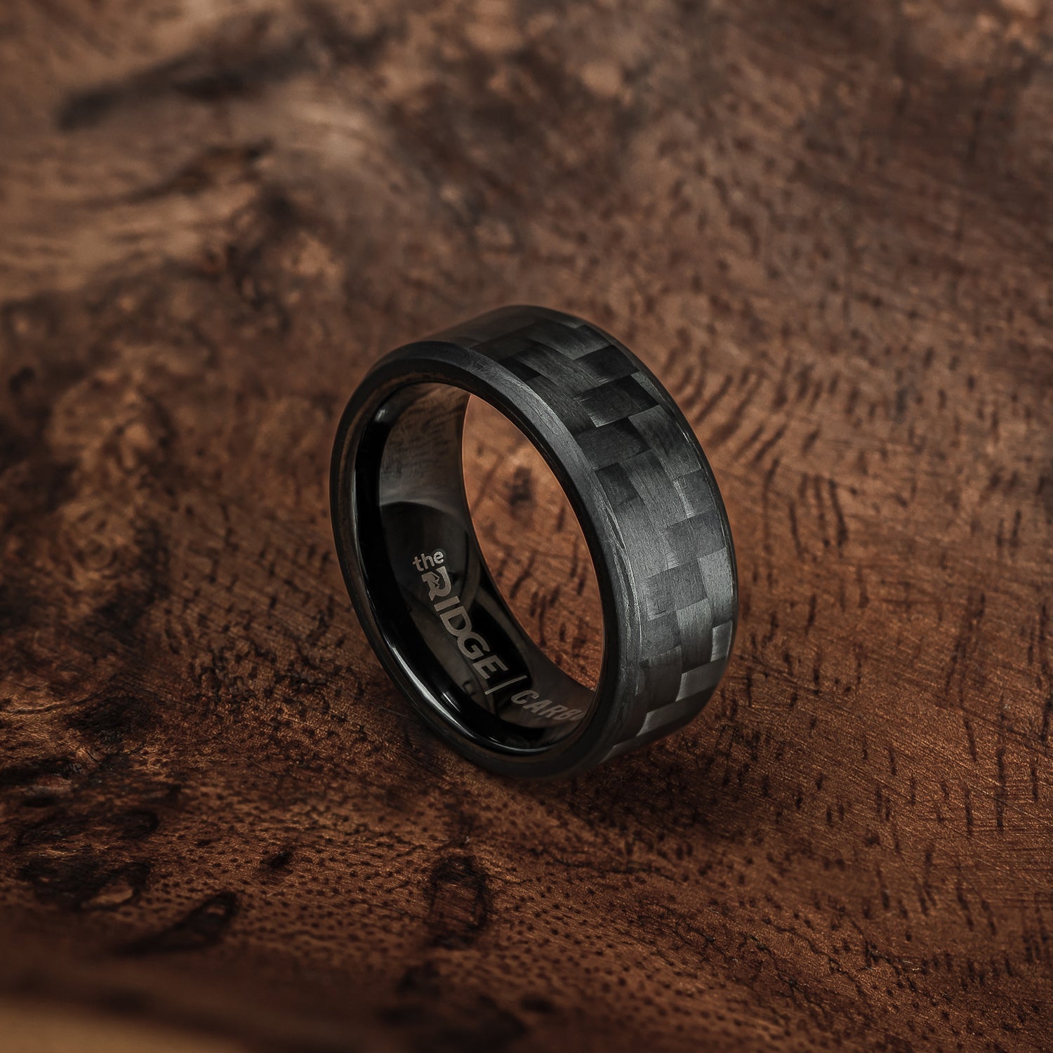 Ridge 8MM Geprofileerde Ring Set - Koolstofvezel 3K