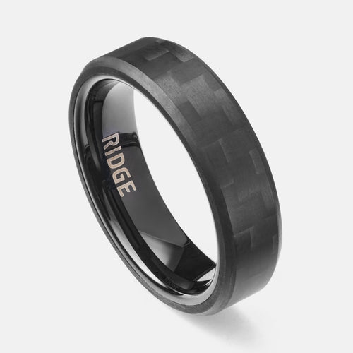 Ridge 6mm Geprofileerde Ring Set - Koolstofvezel 3K