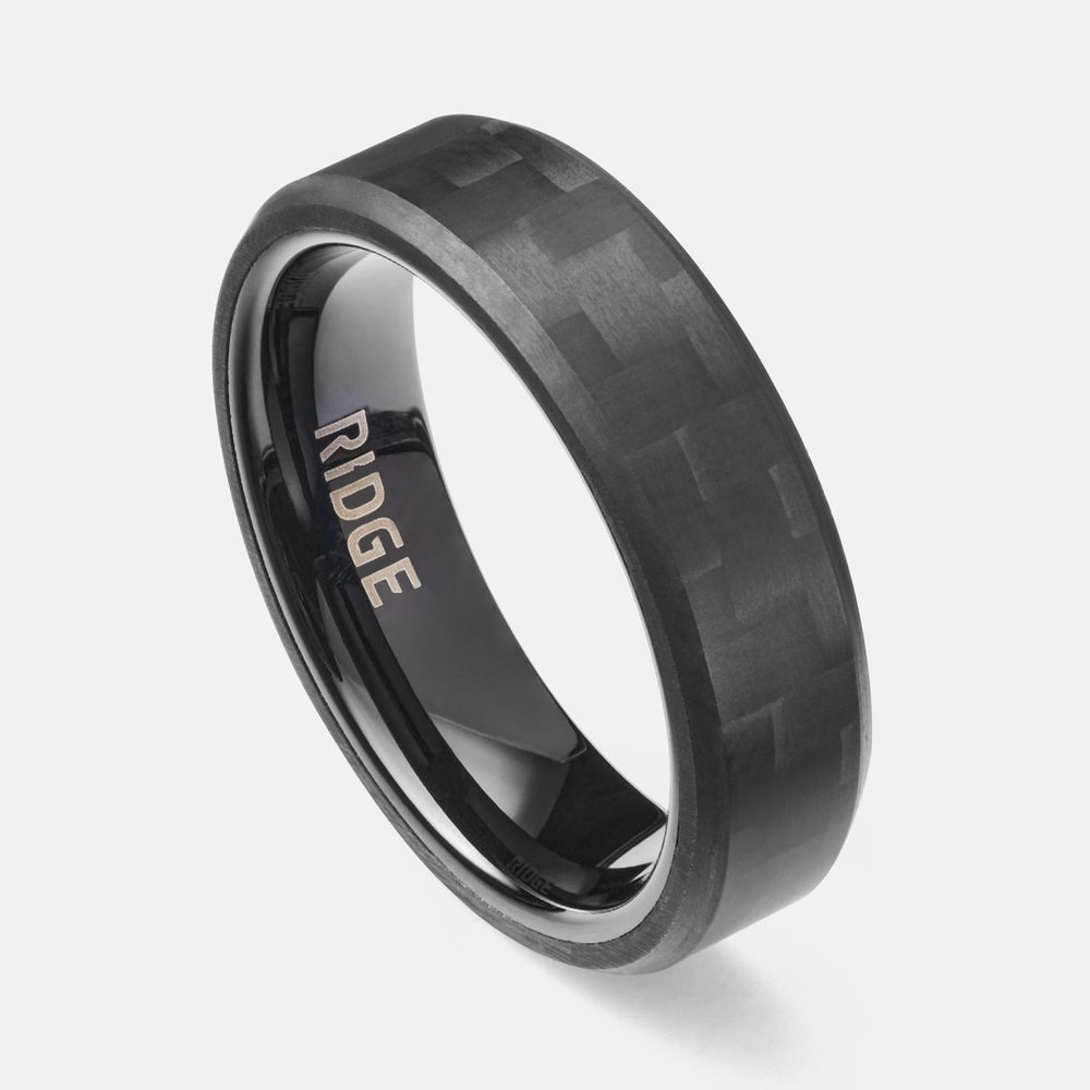 Ridge 6mm Geprofileerde Ring Set - Koolstofvezel 3K