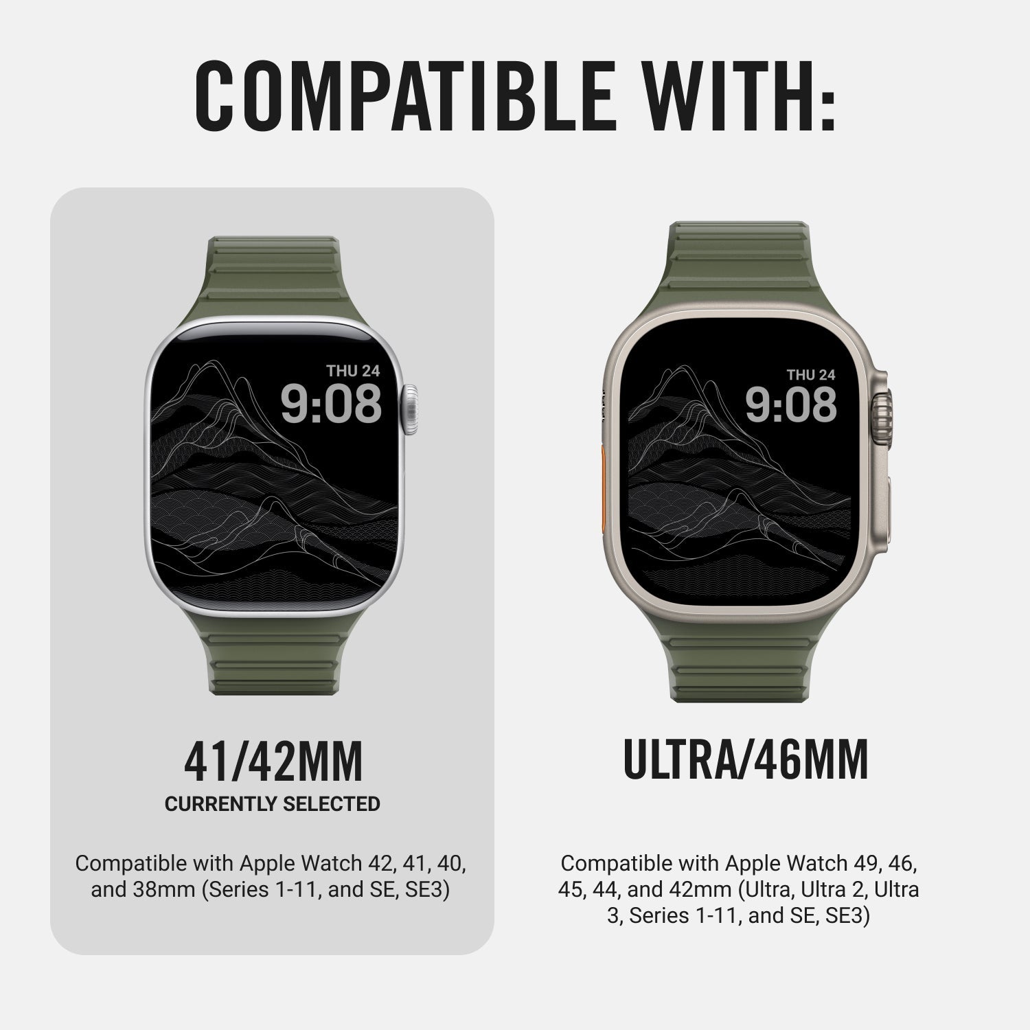 Everyday Watch Strap - 41/42mm - Matte Olive