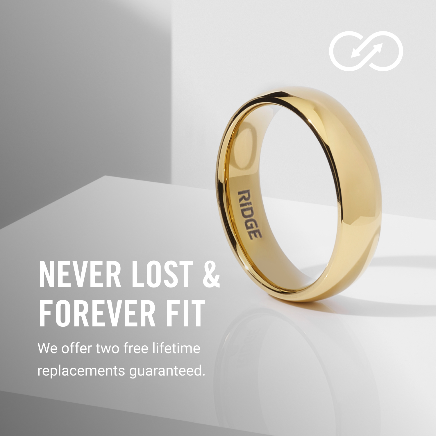 Ridge 6mm Afgeronde Ring Set - 24K Goud | Tantalum