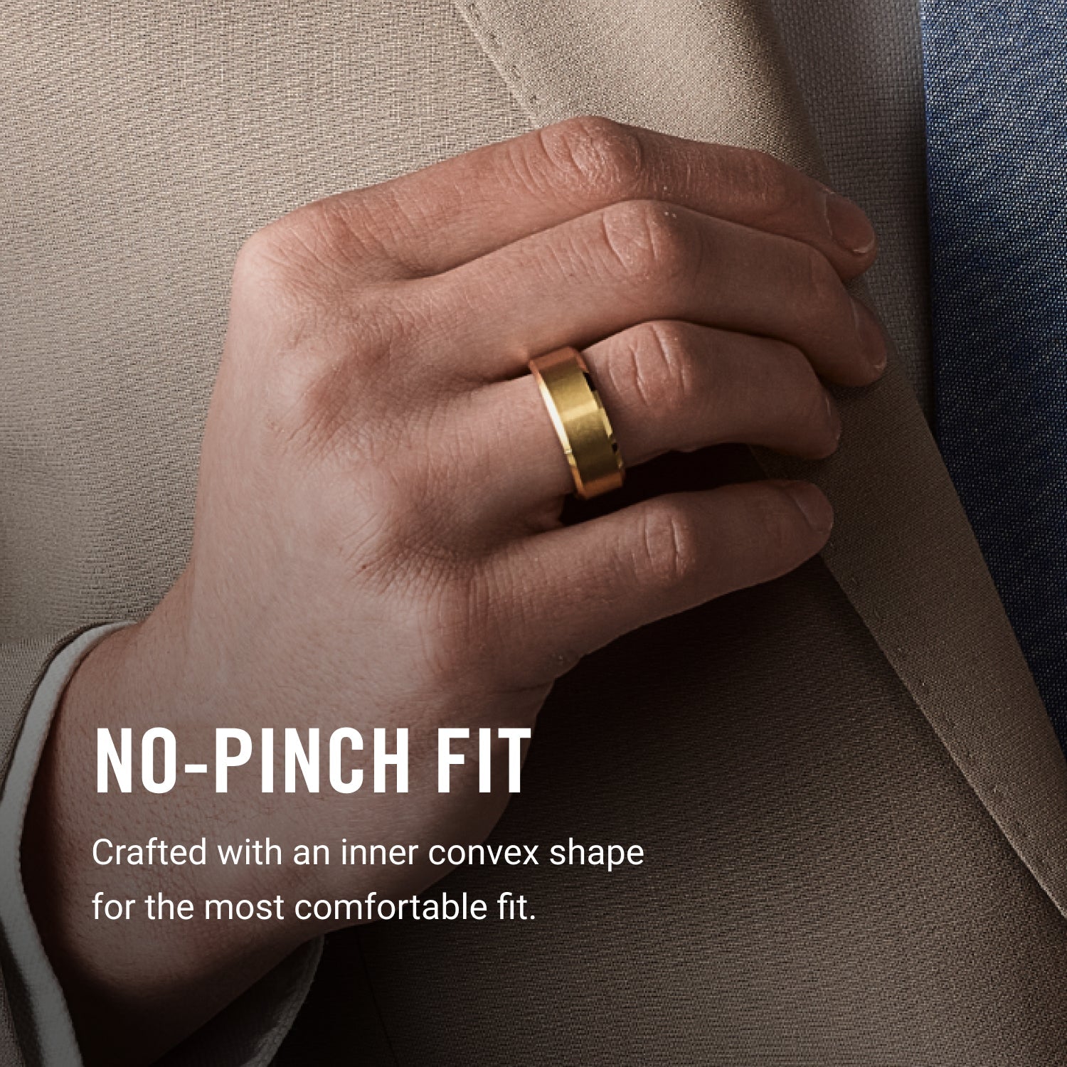 Ridge 8mm Geprofileerde Ring Set - 24K Goud | Tantalum
