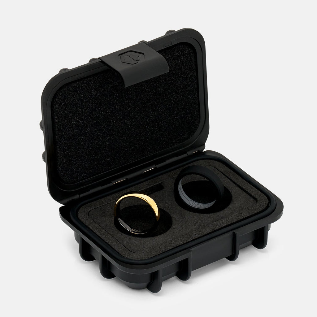 Ridge 4mm Rounded Ring Set - 24K Gold