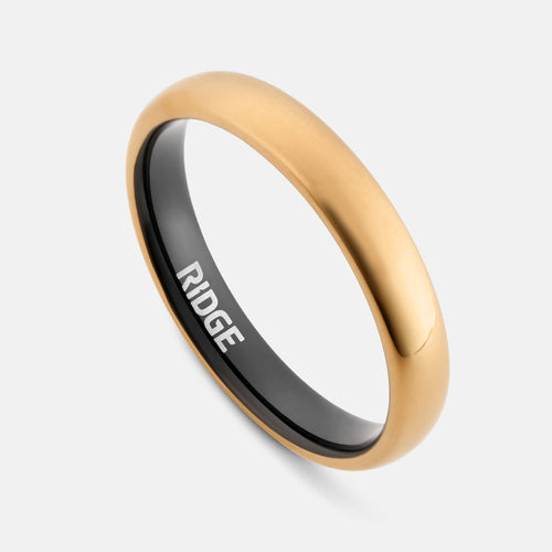Ridge 4mm Ronde Ring Set - 24K Goud