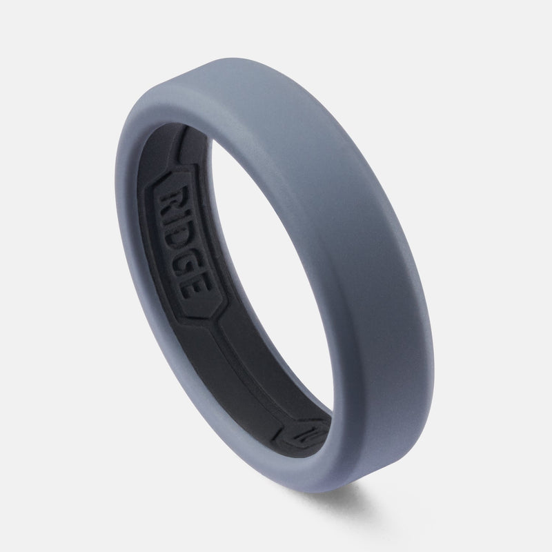Ridge Anneau en silicone 6mm - Gris Métal