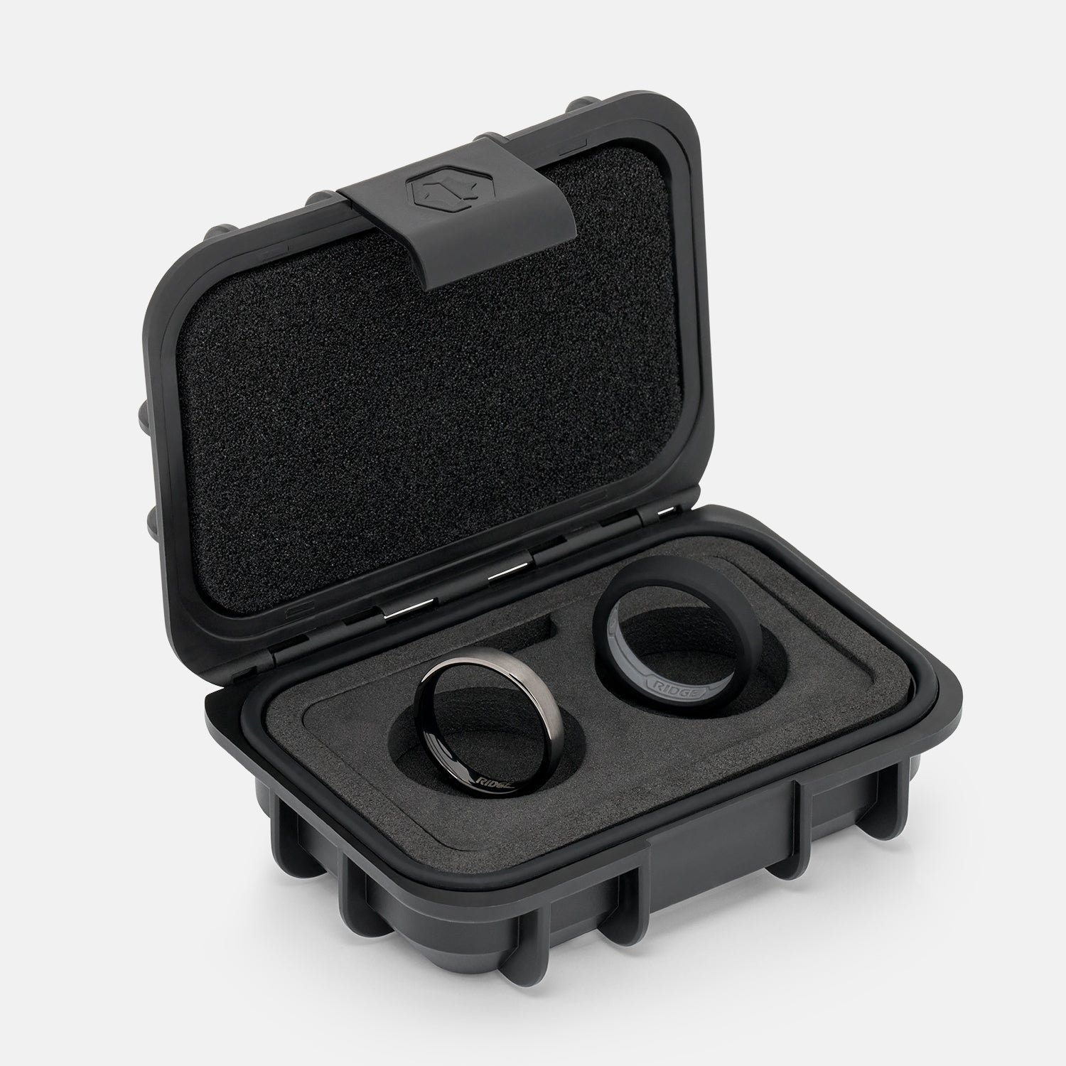 Ridge 4mm Afgeronde Ring Set - Gunmetal