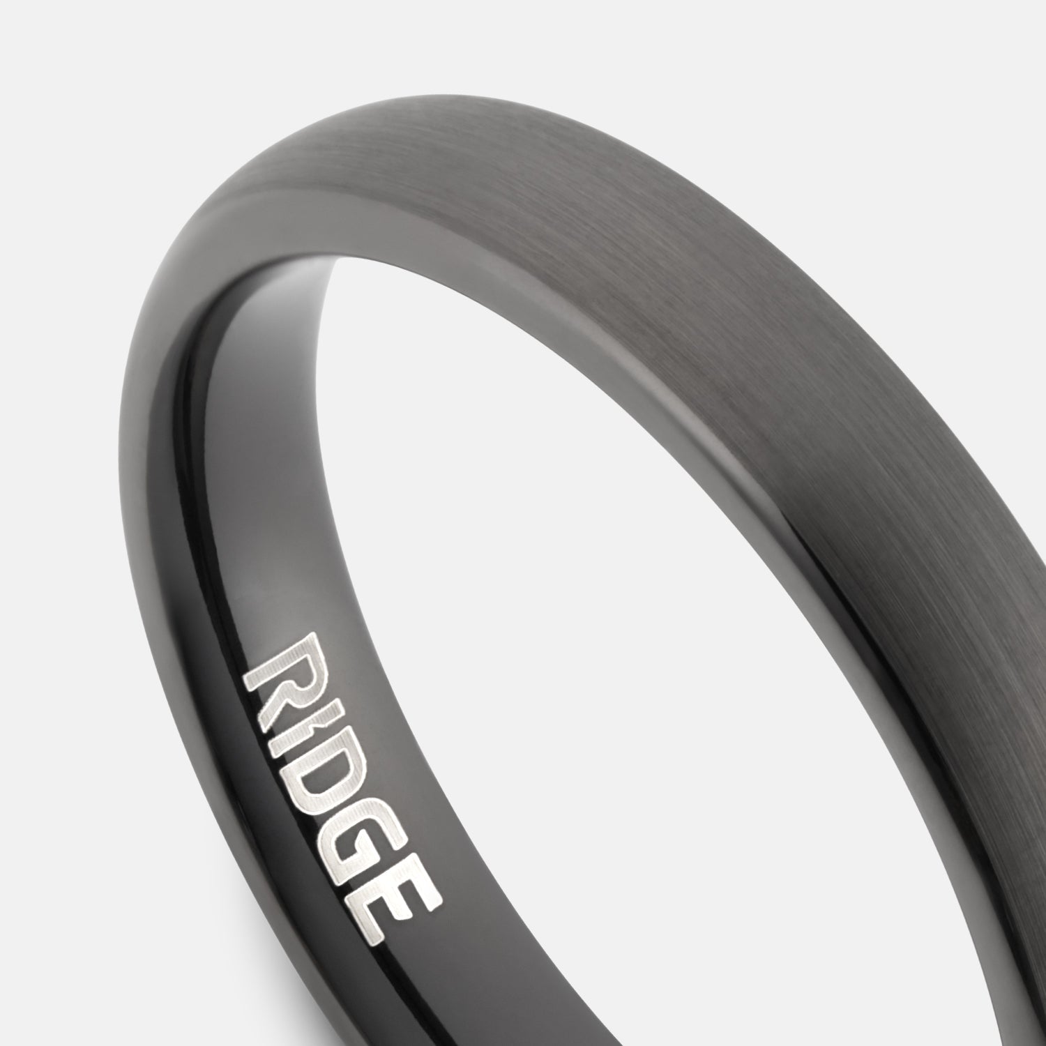Ridge 4mm Afgeronde Ring Set - Gunmetal