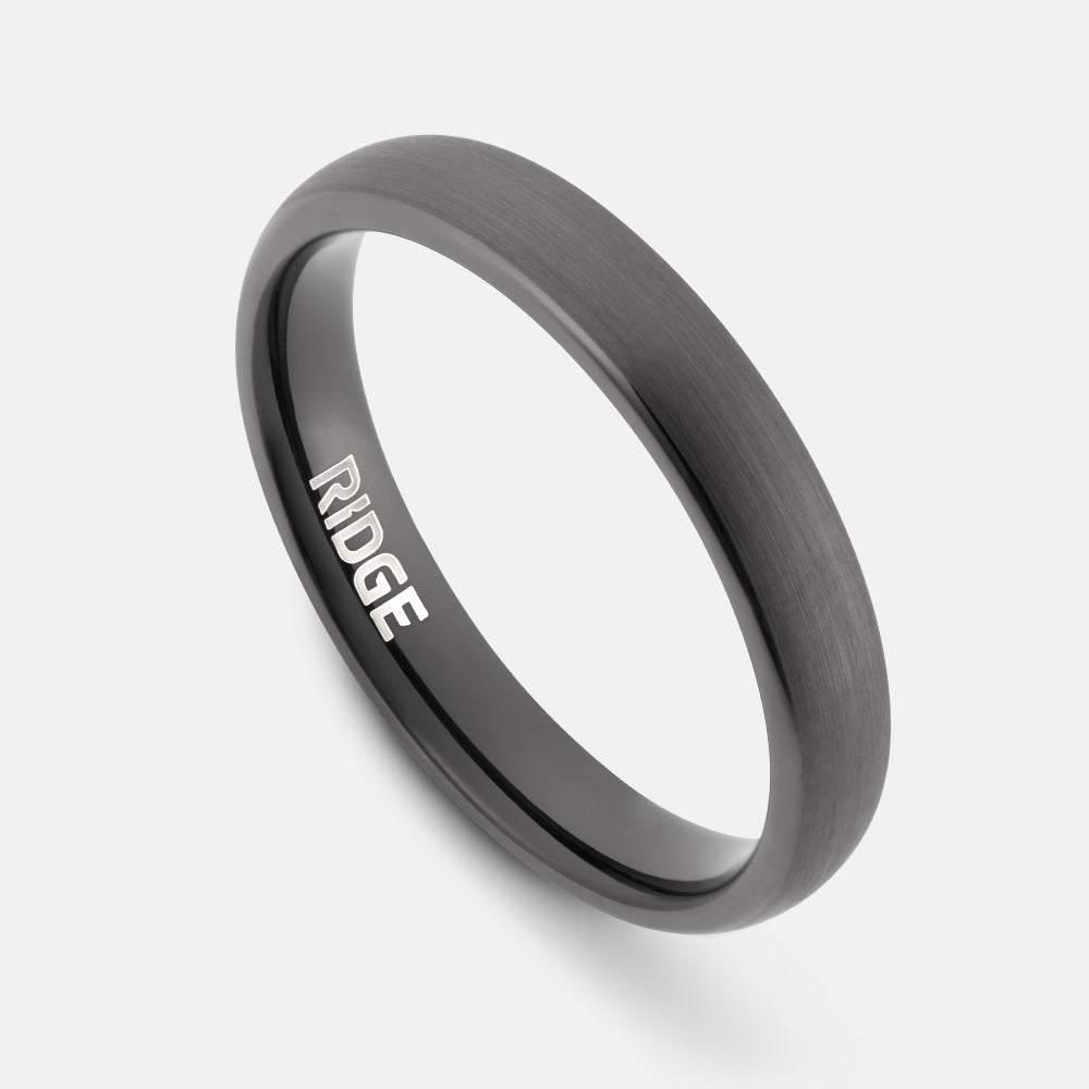 Ridge 4mm Afgeronde Ring Set - Gunmetal