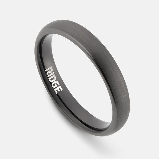 Ridge 4mm Afgeronde Ring Set - Gunmetal