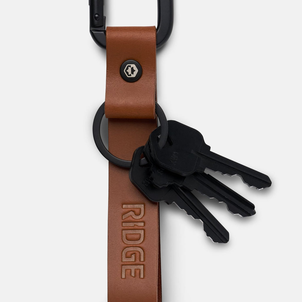 Everyday Keychain - Tobacco Brown Leather