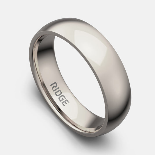 Ridge 6mm Afgeronde Ring Set - Platina | Tantalum