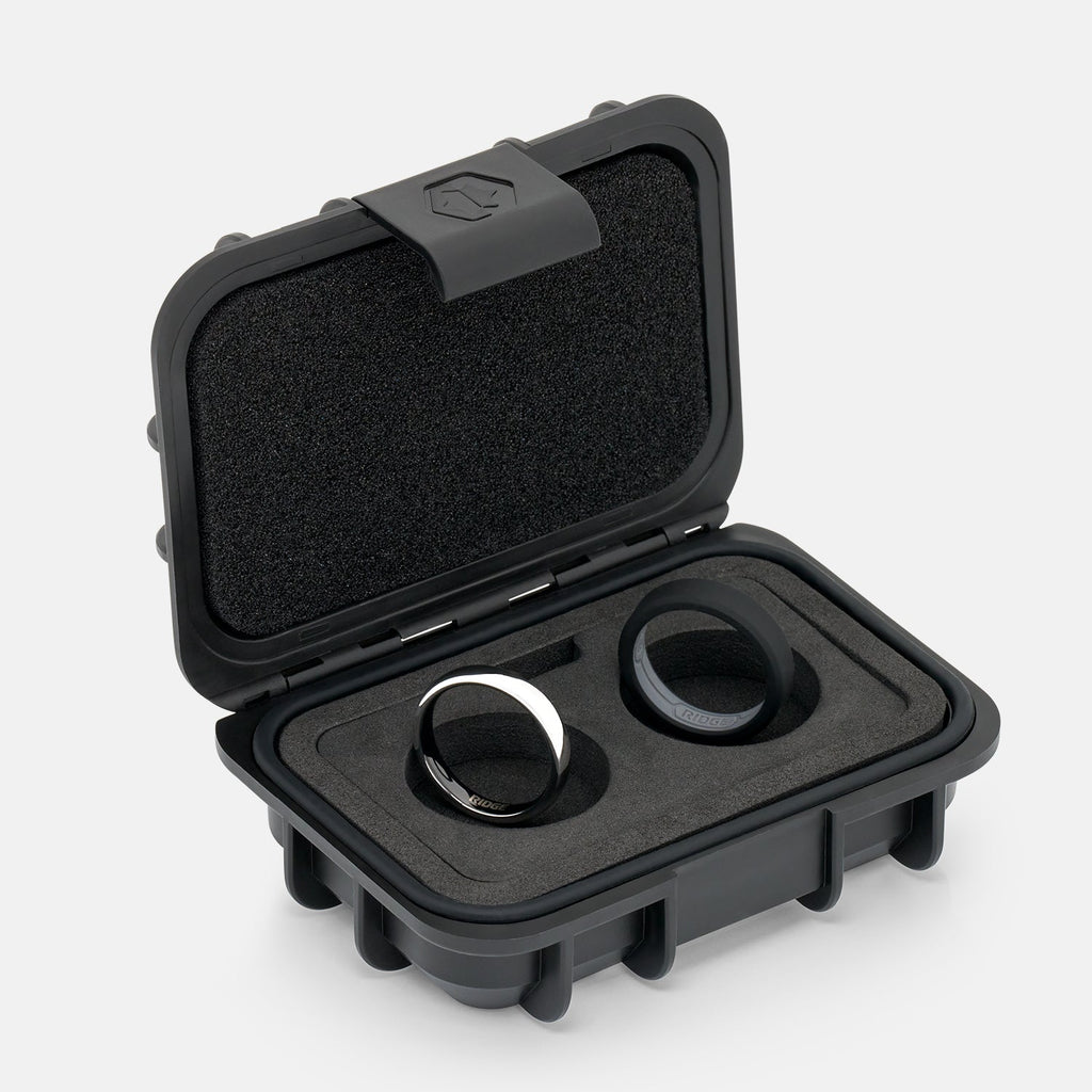 Ridge 4mm Rounded Ring Set - Platinum