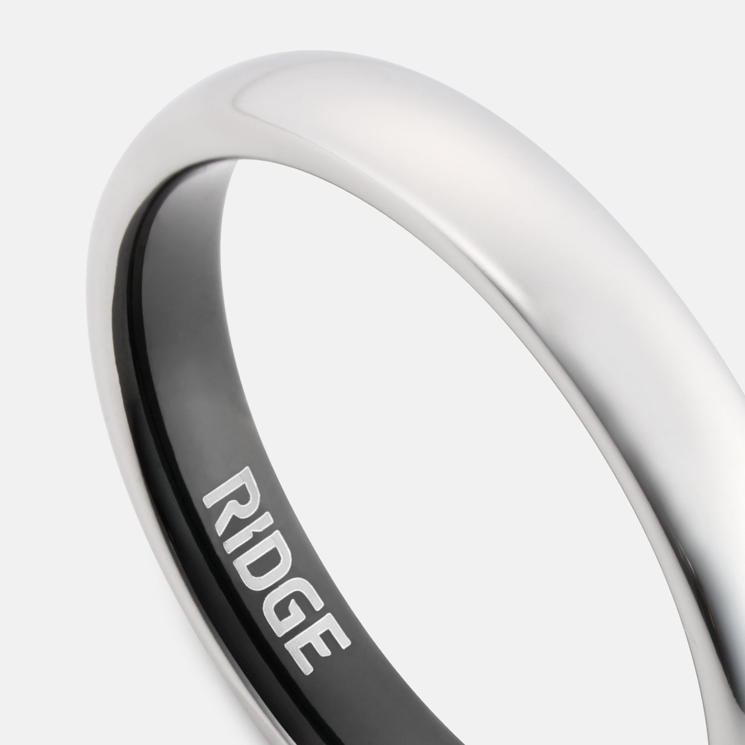 Ridge 4mm Afgeronde Ring Set - Platina