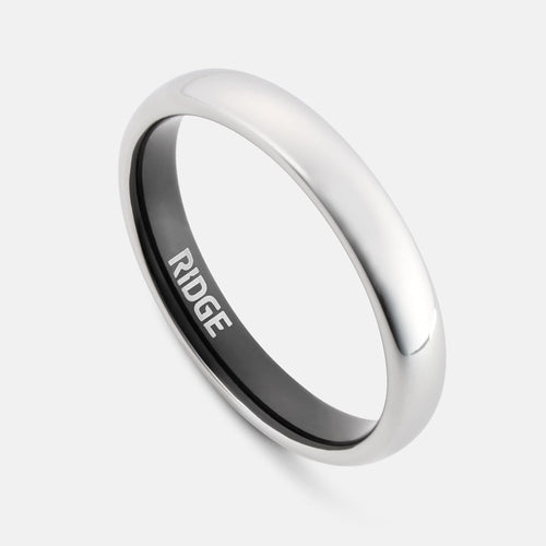 Ridge 4mm Afgeronde Ring Set - Platina