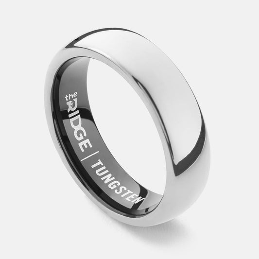 Ridge 6mm Afgeronde Ring Set - Platina