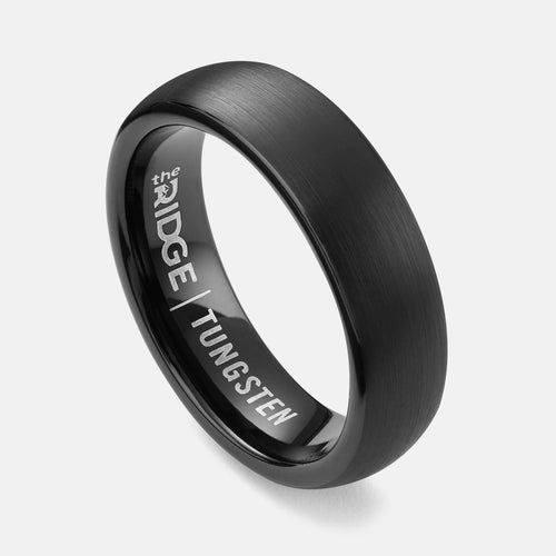 Ridge 6mm Afgeronde Ring Set - Koninklijk Zwart