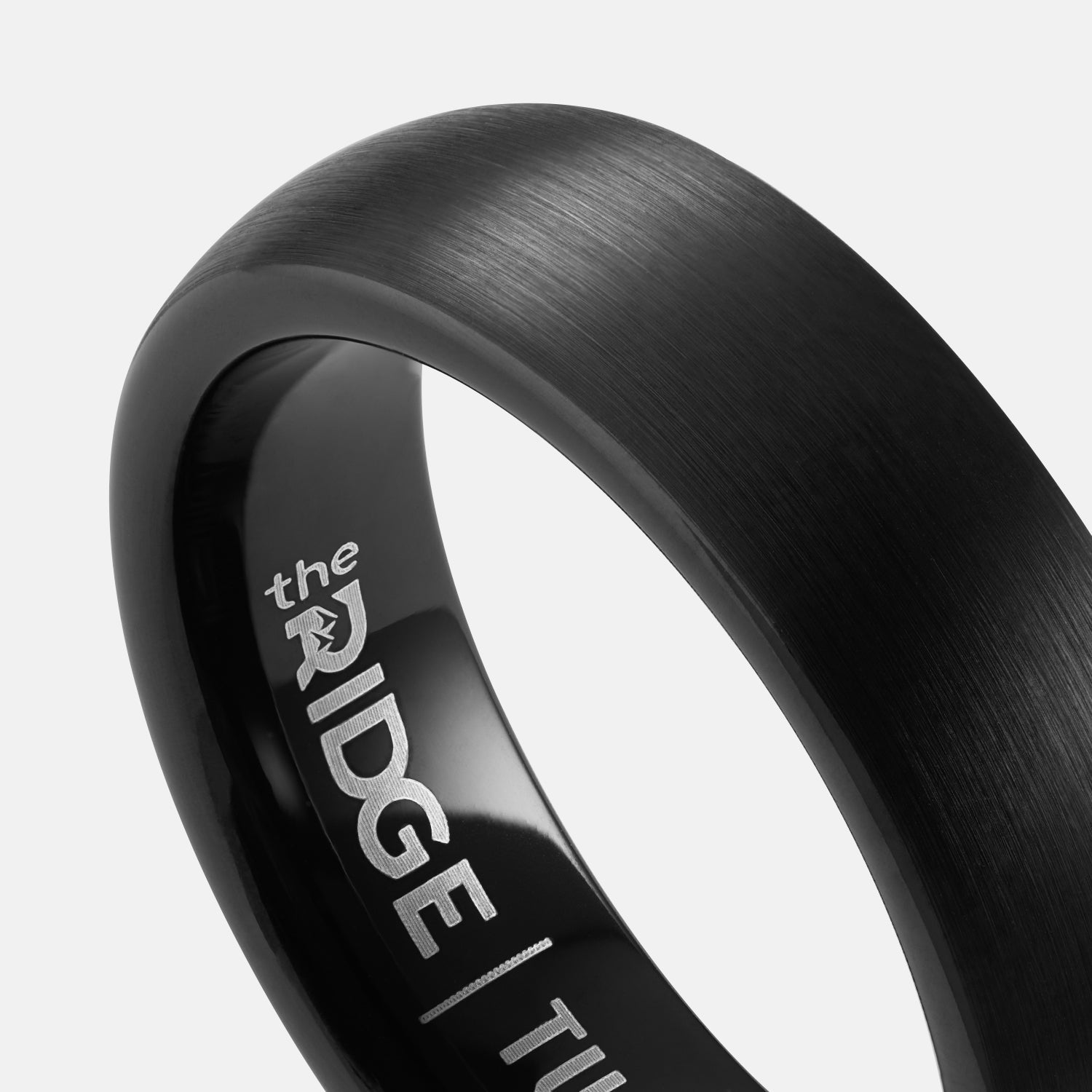 Ridge 6mm Afgeronde Ring Set - Koninklijk Zwart