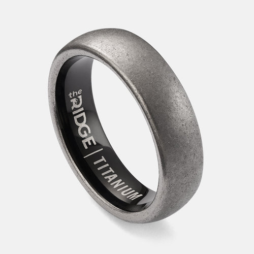 Ridge 6mm Afgeronde Ring Set - Stonewashed Titanium