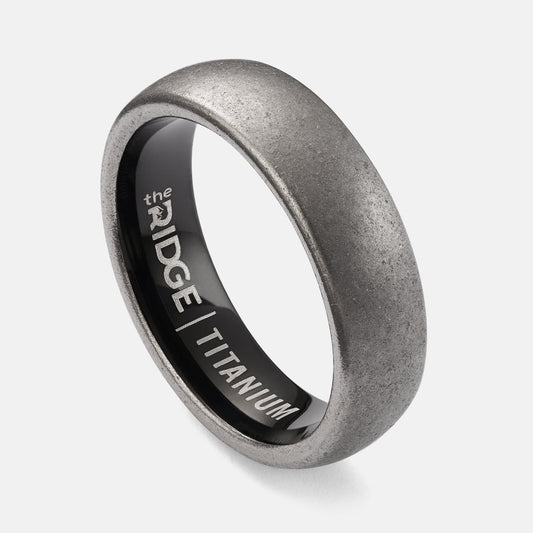 Ridge 6mm Afgeronde Ring Set - Stonewashed Titanium