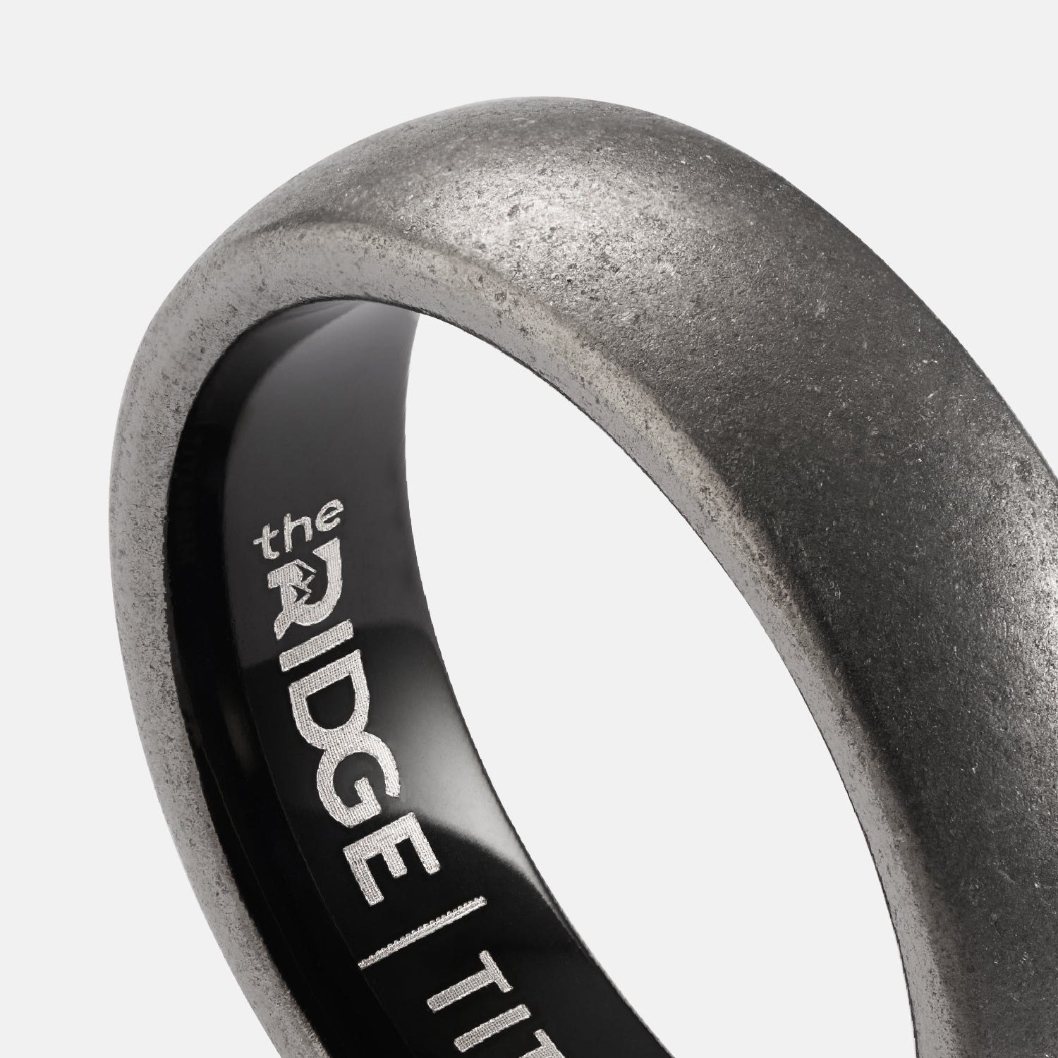 Ridge 6mm Afgeronde Ring Set - Stonewashed Titanium