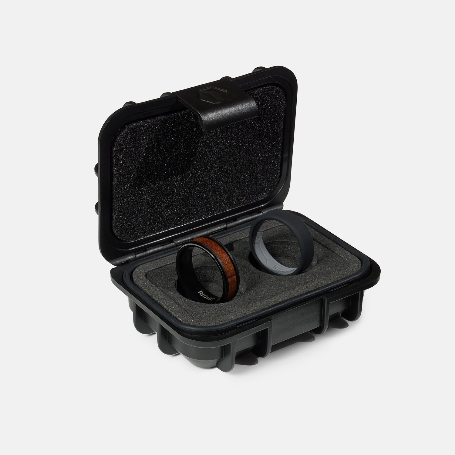 Ridge 8mm Geleide Ring Set - Mopane Hout
