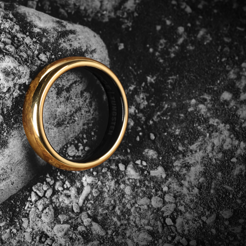 Ridge 6mm Rounded Ring Set - 24K Gold