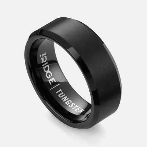 Ridge 8mm Geleide Ring Set - Koninklijk Zwart