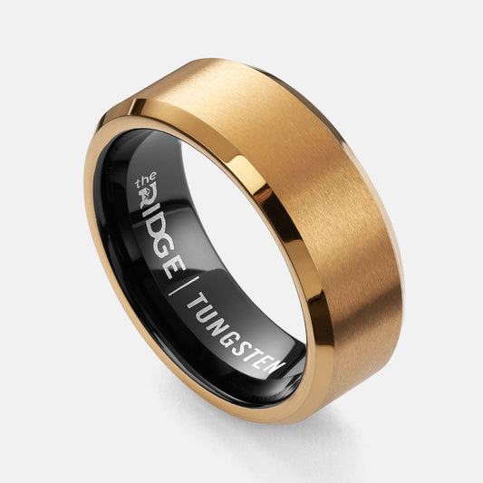 Ridge 8mm Geprofileerde Ring Set - 24K Goud