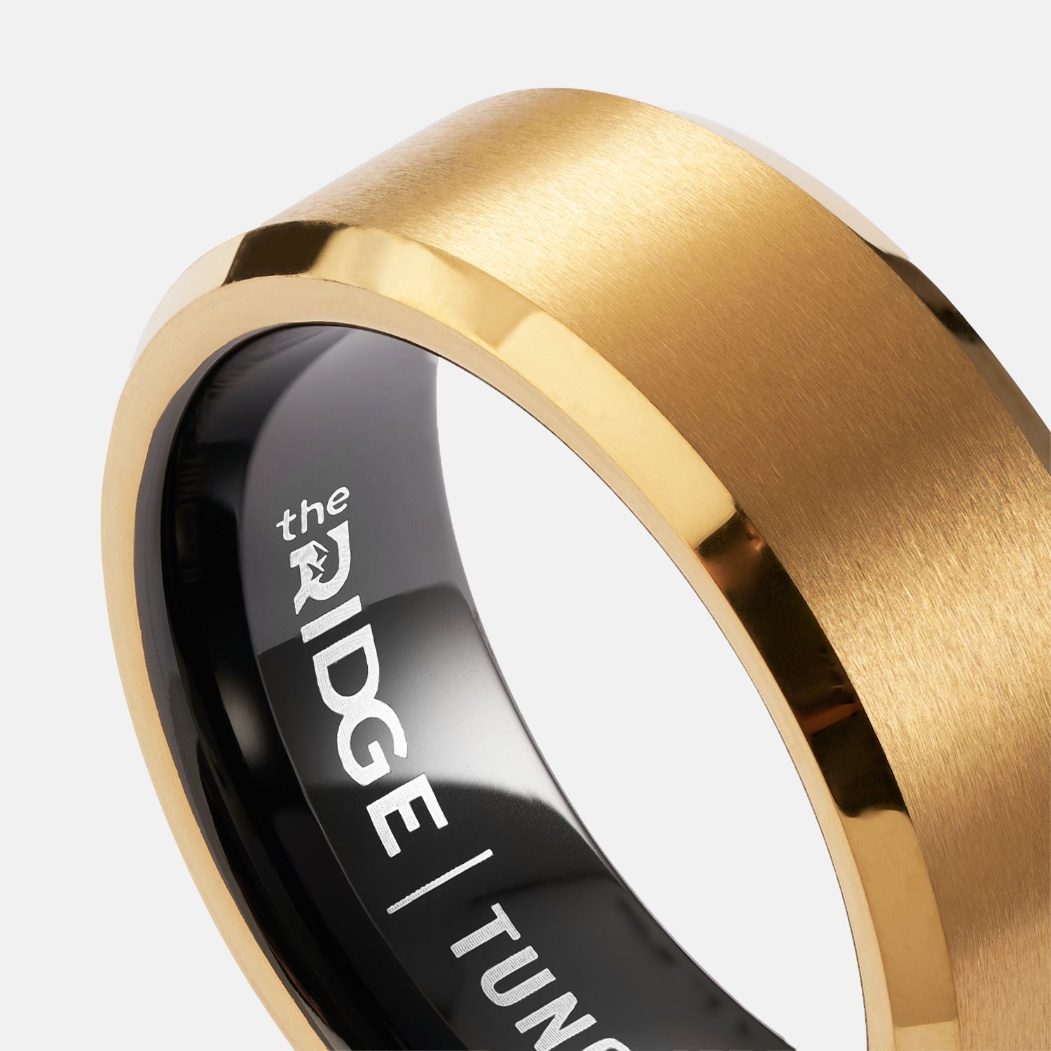 Ridge 8mm Geprofileerde Ring Set - 24K Goud