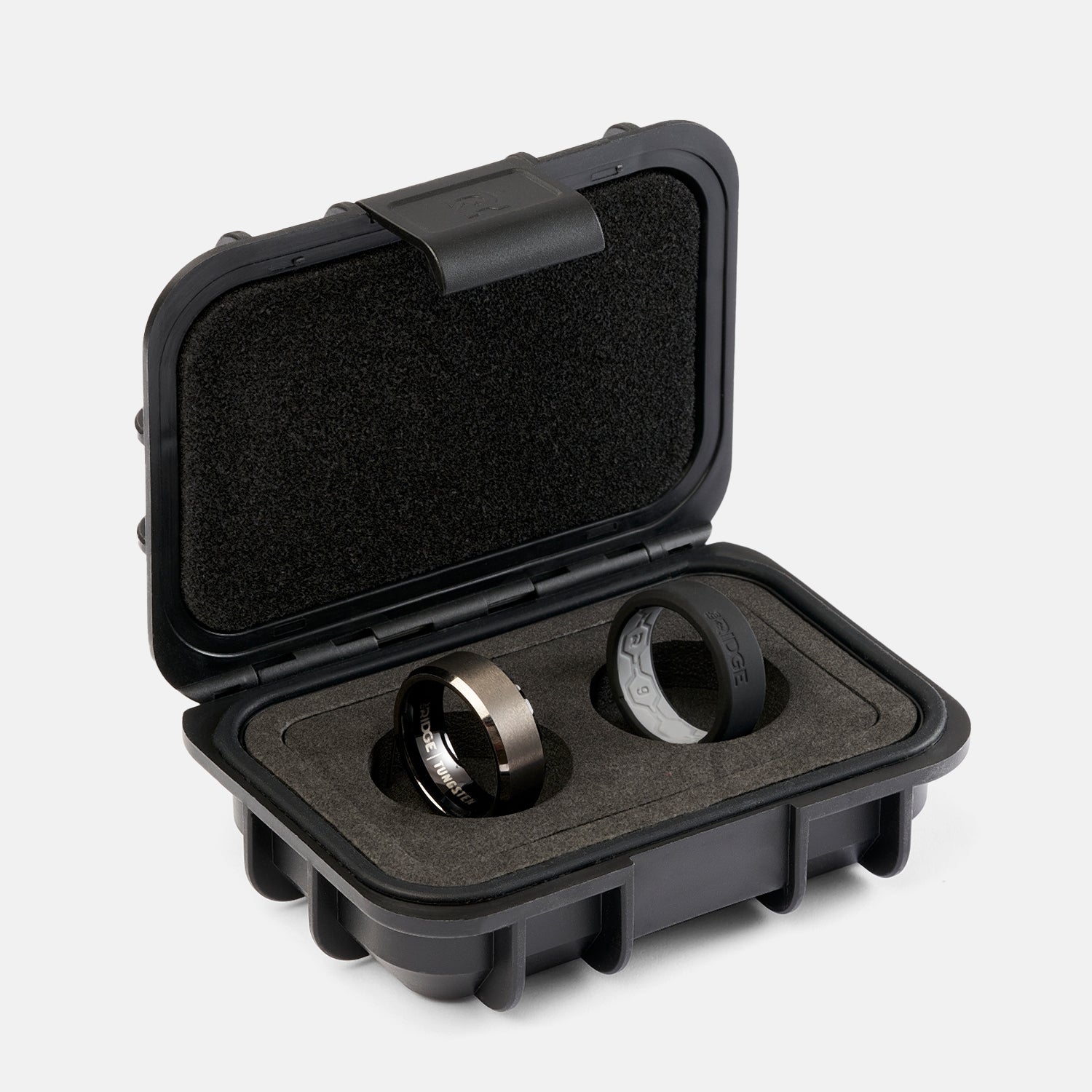 Ridge 8mm Geprofileerde Ring Set - Gunmetal