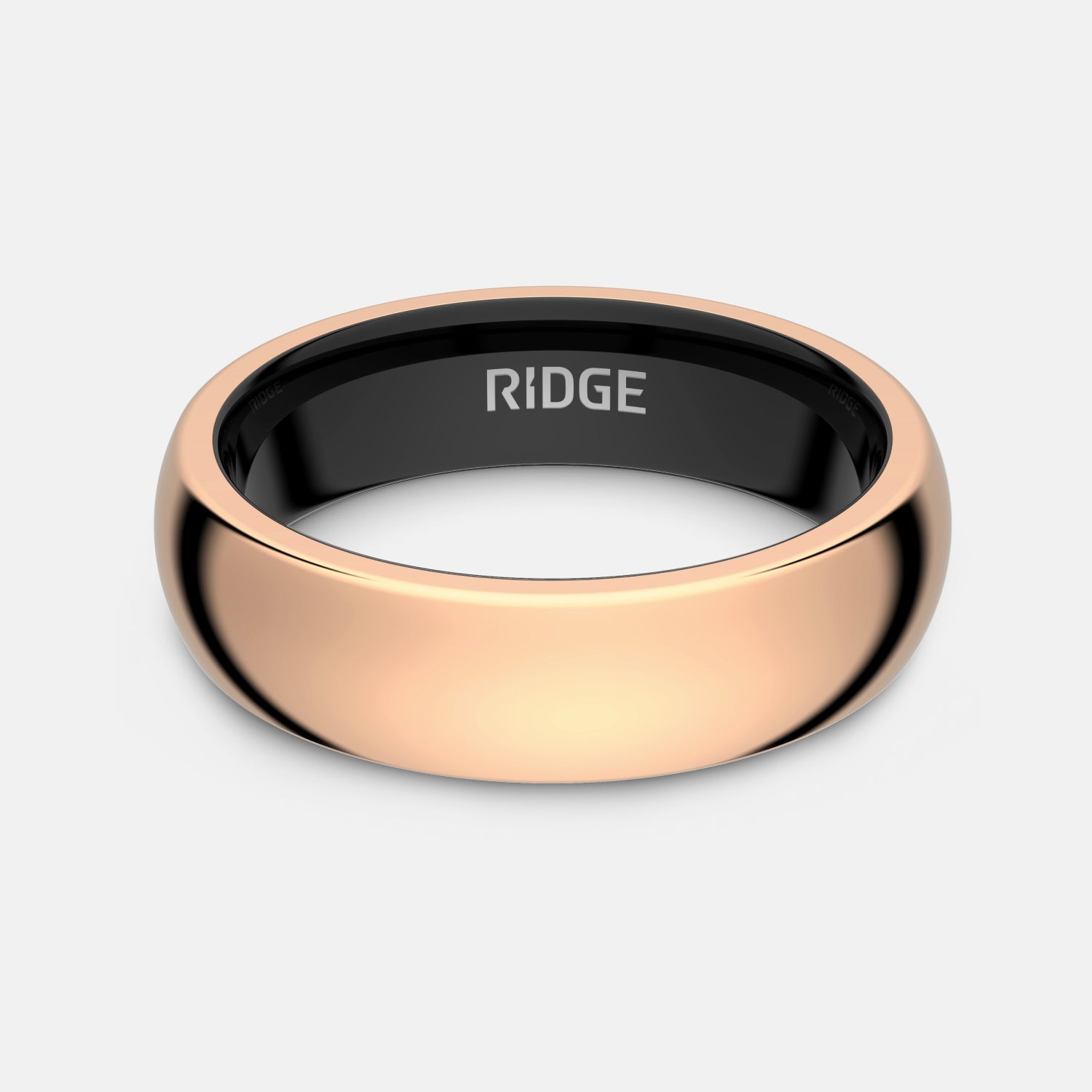 Ridge 6mm Ronde Ring Set - 18K Roze Goud