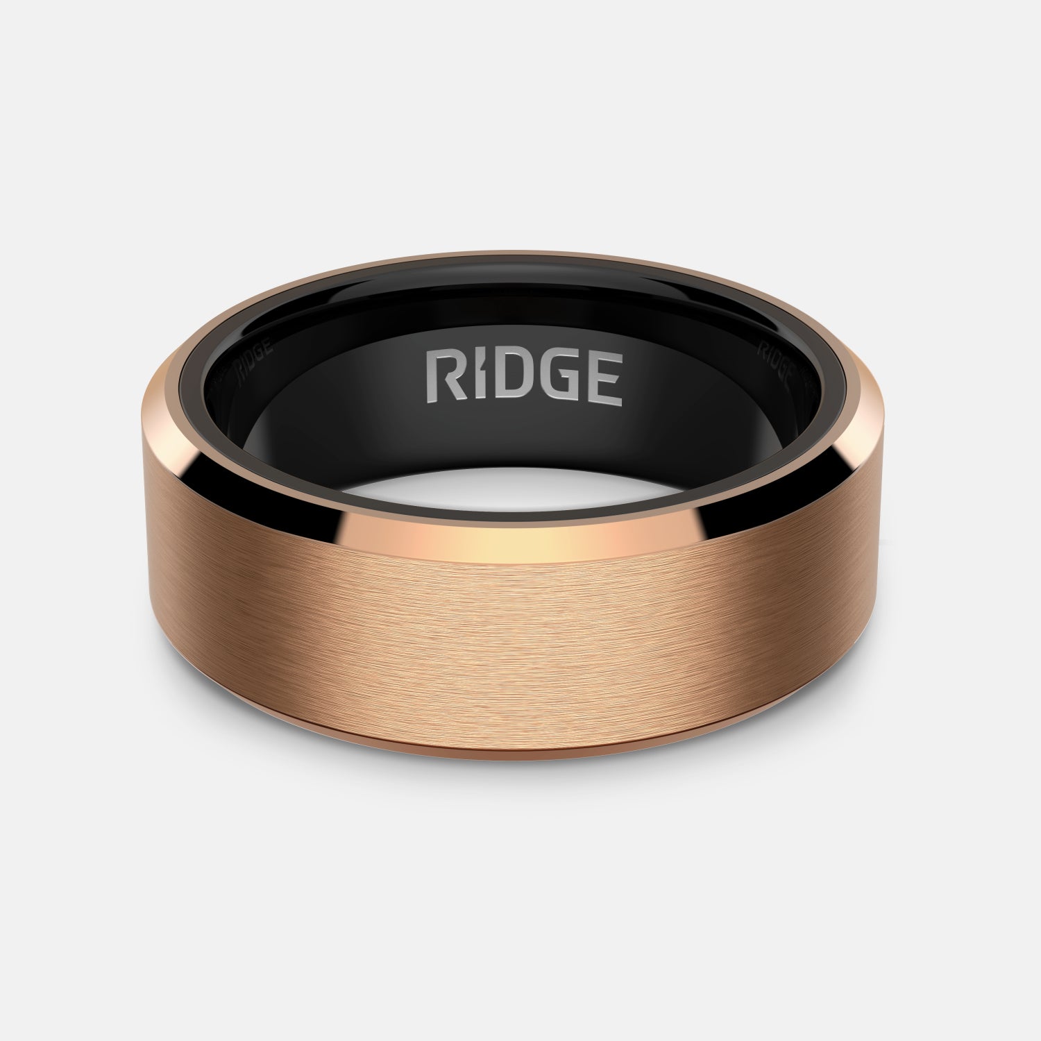 Ridge 8mm Geprofileerde Ring Set - 18K Roze Goud