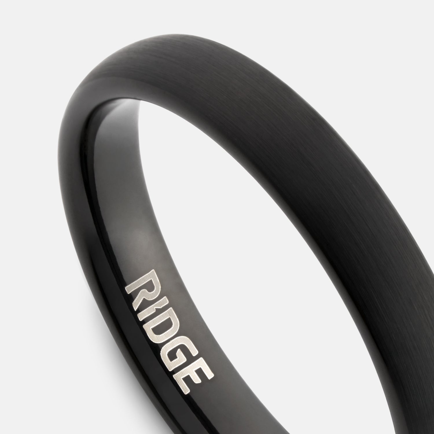 Ridge 4mm Afgeronde Ring Set - Koninklijk Zwart