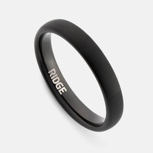 Ridge 4mm Afgeronde Ring Set - Koninklijk Zwart