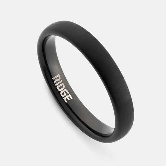 Ridge 4mm Afgeronde Ring Set - Koninklijk Zwart