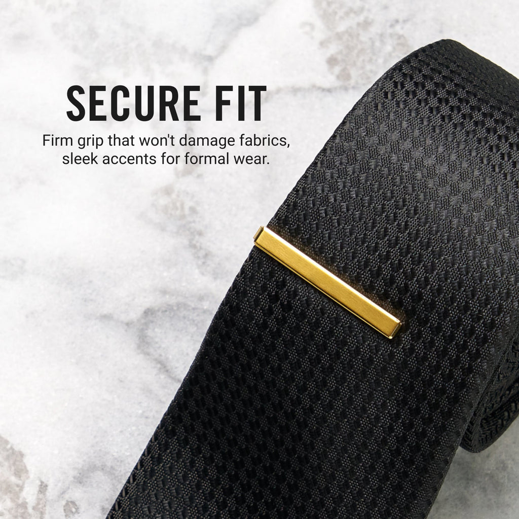 Tie Bar & Cufflinks Kit - 24K Gold