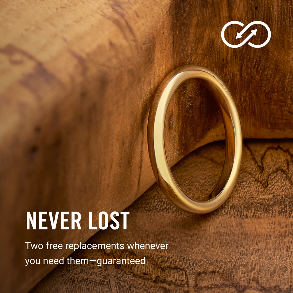 Ridge 2mm Rounded Ring Set - 14K Yellow Gold