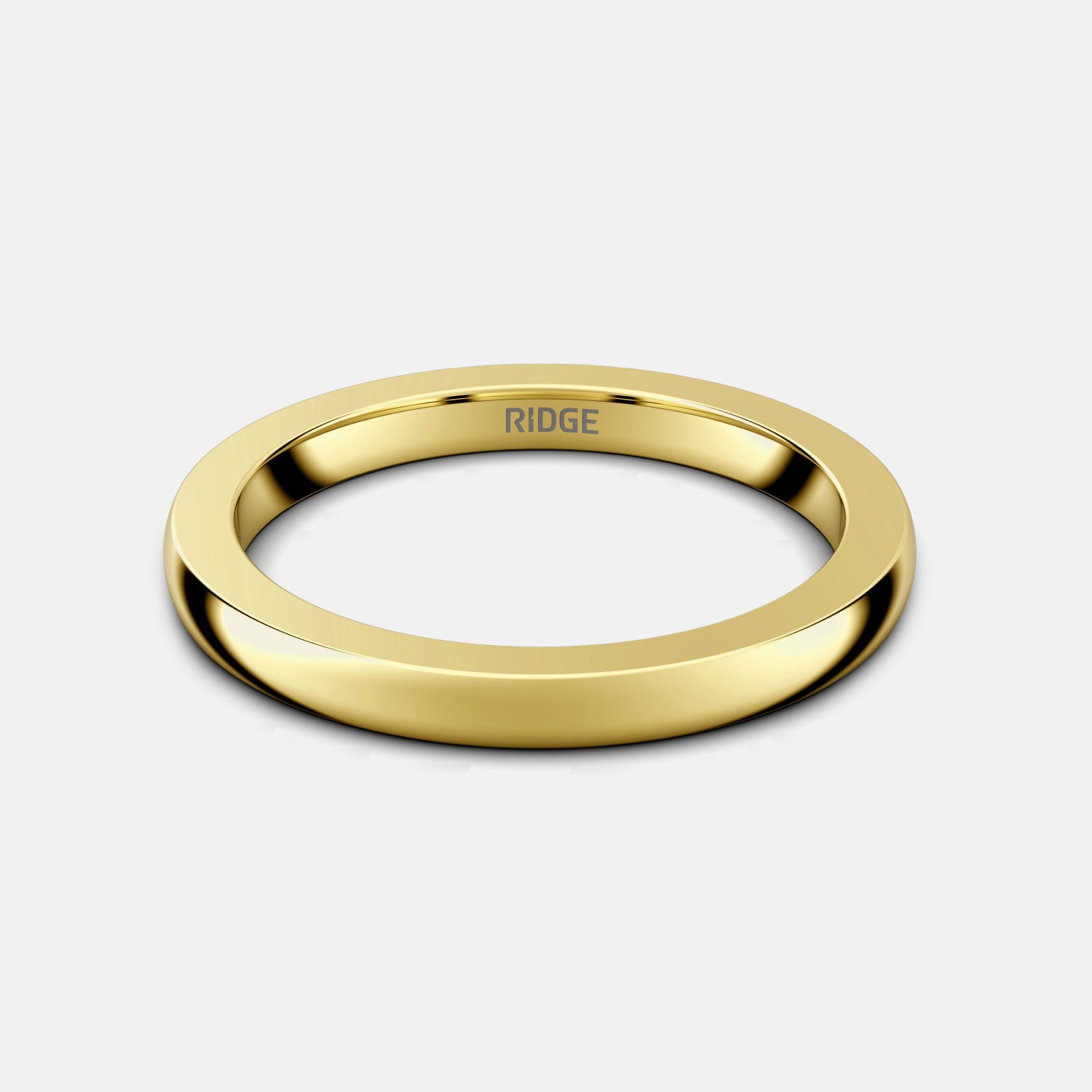 Ridge 2mm Ronde Ring Set - 14K Geel Goud
