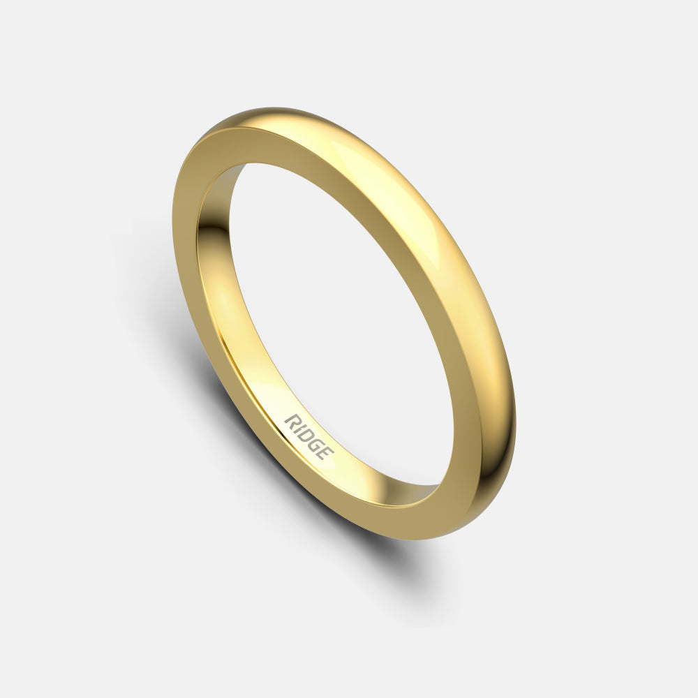 Ridge 2mm Ronde Ring Set - 14K Geel Goud