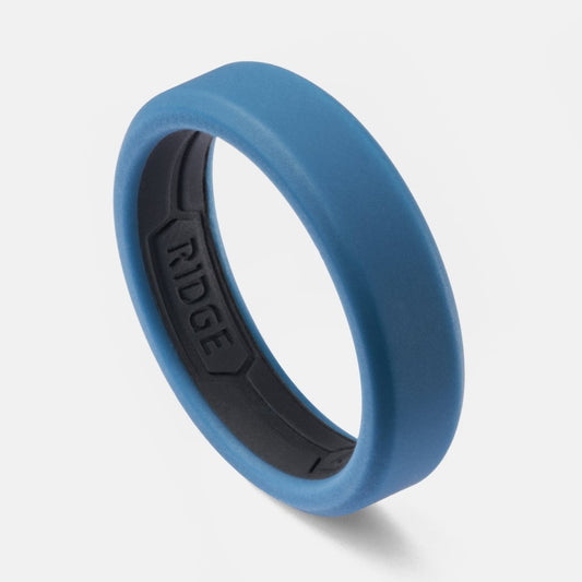 Ridge 6mm Silicone Ring Set - Alpine Navy